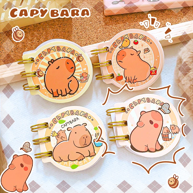 kawaii Stationery office supplies Portable mini notebook cute capybara journal Diary school notebooks for kid Notepads for notes