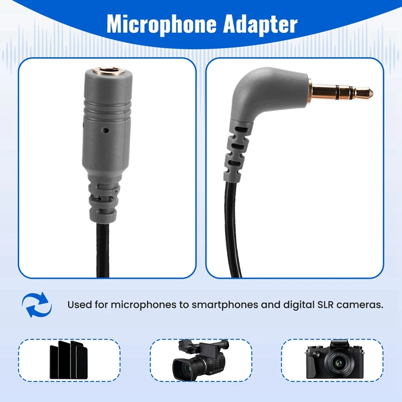 Professional 3.5Mm TRRS To TRS Microphone Adapter Microphone Cable Replacement Cable