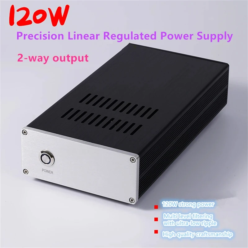 120W Linear Stabilized Power Supply, AC, 5V-24V Output, US Use OPA1611, For Audio Or NAS