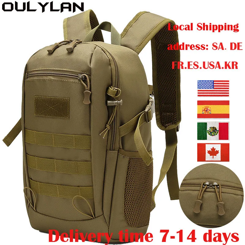 Oulylan Bylon Sturdy Small Backpack 600D Encryption Waterproof Tactical Military Rucksack Boy Girls Bag Camping Cycling Travel