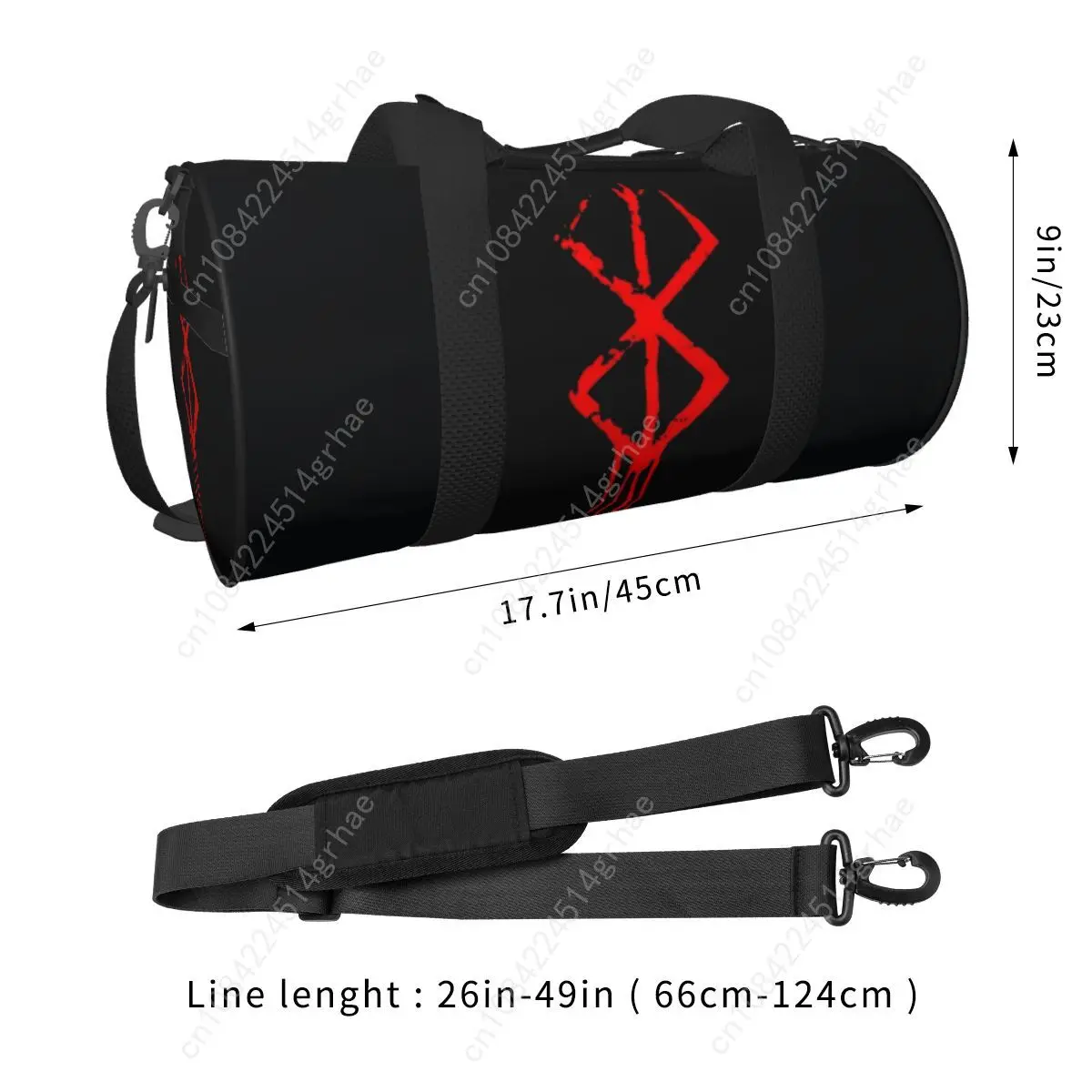 D-Demons Marks Tas Olahraga Jepang Tas Gym Travel Lucu Modis Keren Aksesori Gym Tas Tangan Menyenangkan Desain Pria Tas Kebugaran Oxford