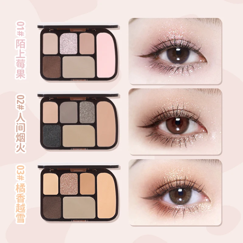 Palette de fards à barrage pailletés 3 en 1 pour femmes, 6 couleurs, fard à barrage, surligneur, contour, poudre, cosmétique, doux, 256