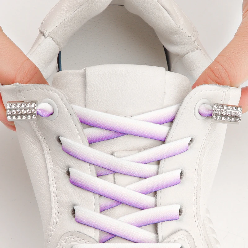 No Tie Shoelaces New End Diamond Locks Kids Adult Elastic Laces Sneakers Strap Sport Shoe Laces Without Binding Lazy Accessories