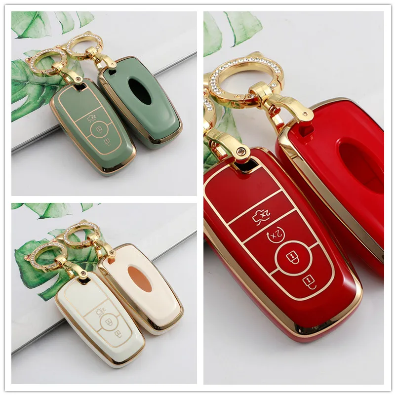 

Новый чехол для ключей из ТПУ для Ford Fusion Mustang Explorer F-150 F-250 F-350 2017 2018, чехол для дистанционного ключа, чехол для ключа, держатель для кожи