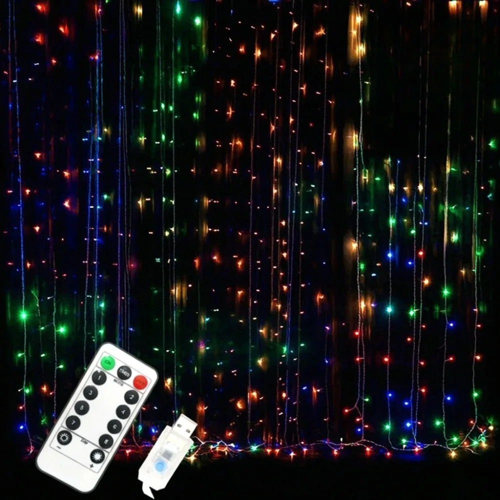 Curtain Fairy Lights USB Powered LED Remote Warm White for Window Wall Bedroom Wedding Party Decoration