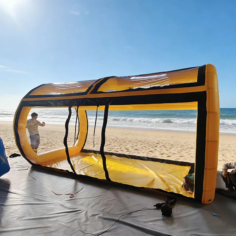 op-Inflatable PVC Camping Tent, Customized Multi-Person 4-Season, Double Layer Quick Open
