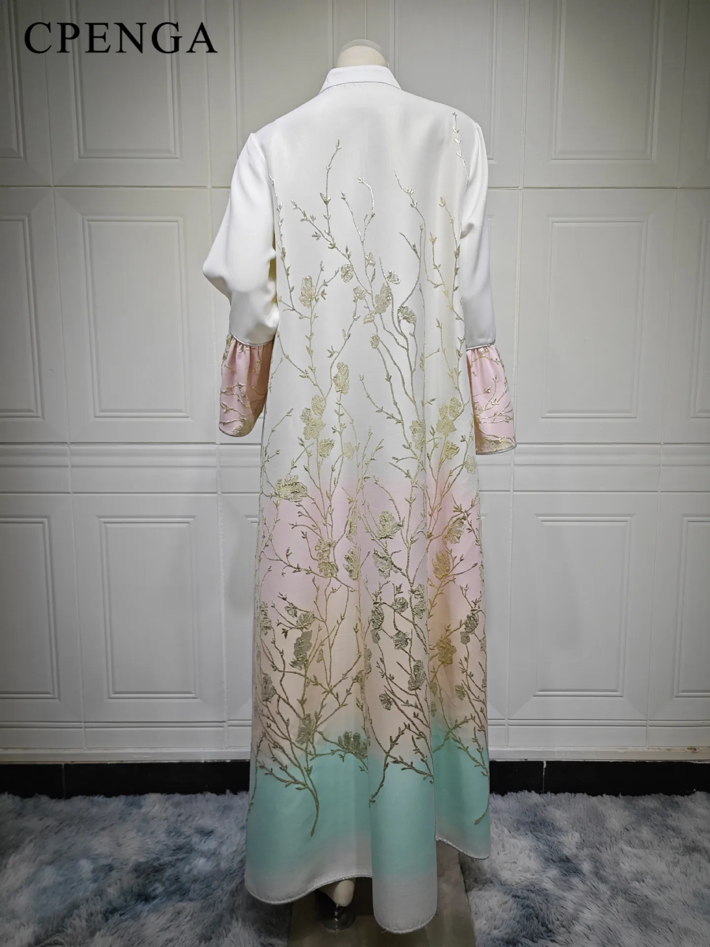 2024 Middle East Embroidery Muslim Abaya Dress for Women Arab Female Evening Party Jalabiya Clothing Islam Turkey Patchwork Robe