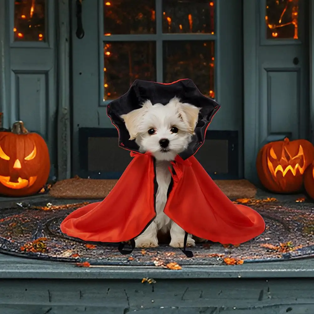 Lightweight Pet Cloak Festive Halloween Pet Cloak Costume for Small Dog Cat Kitten Adjustable Witch Cape Cute Cosplay Dress-up