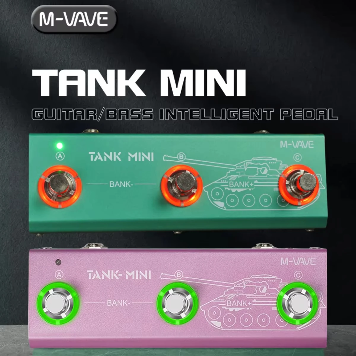 

M-VAVE TANK-MINI All-in-One Multi-Effect Pedal For Guitar And Bass With IR Support, OTG Recording And Built-in Cab, Amp, Delay