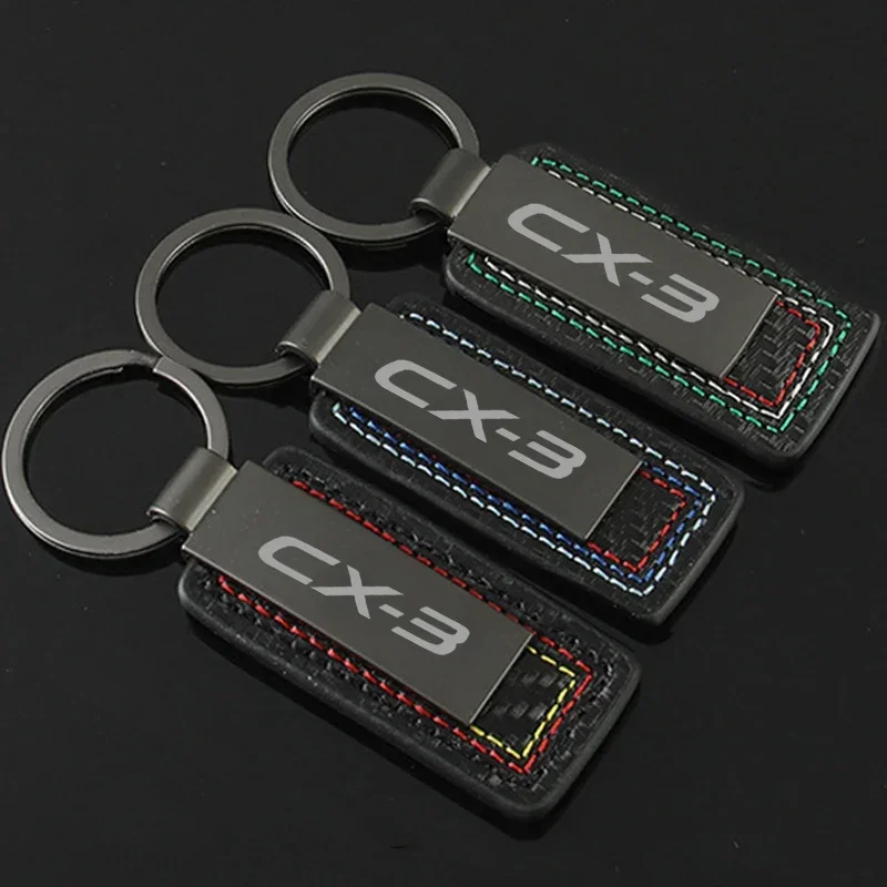 Leather Car Emblem Keychain Pendant Auto Key Chain Key Holder for CX3 CX-3 MS Speed CX4 6 Atenza 3 Axela 2 MX5 CX7