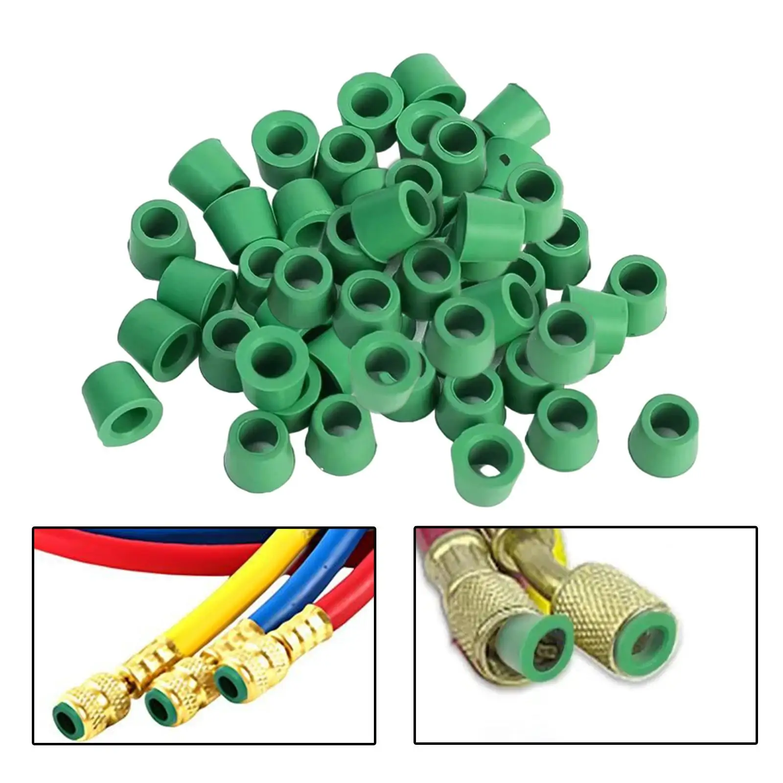 50x Air Conditioning Charging Hose Rubber Gaskets Air Conditioning Valve Core Accessories for Household Refrigeration Auto