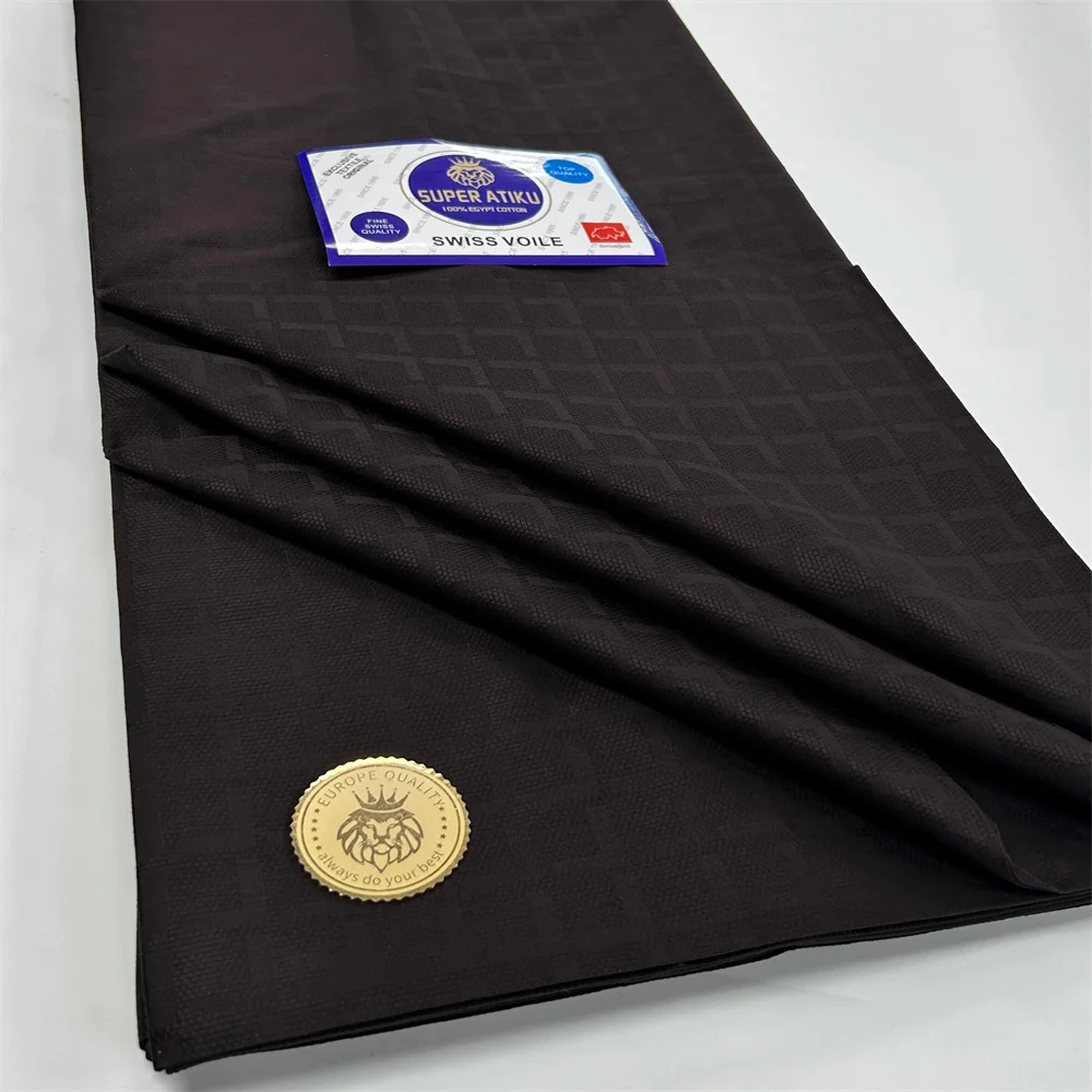 5 Yards Dubai Atiku Material 100% Cotton Top Quality Soft White African Atiku Fabric Swiss Voile Cotton for Men and Women Cloth