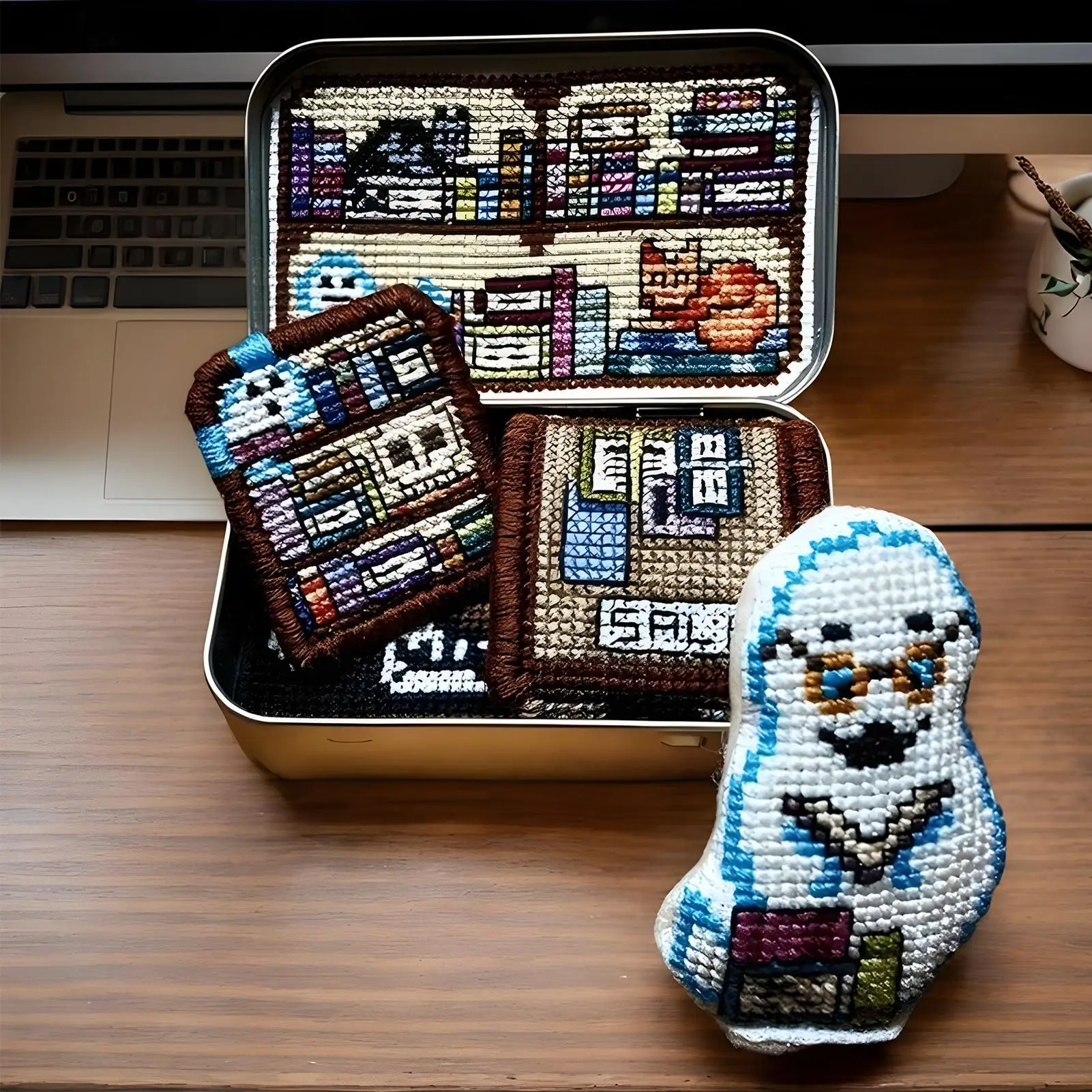 

Embroidery Kit Adults Hand Embroidery Tin Box Kit Complete Sewing Art Crafting Projects Accessories for Teens Girls Women