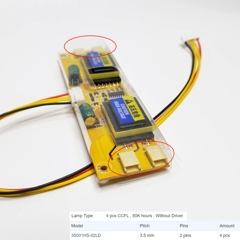 4 Lamp Universal CCFL Inverter 10V-30V Output For 15-24 inch LCD Display Monitor With 6P cable