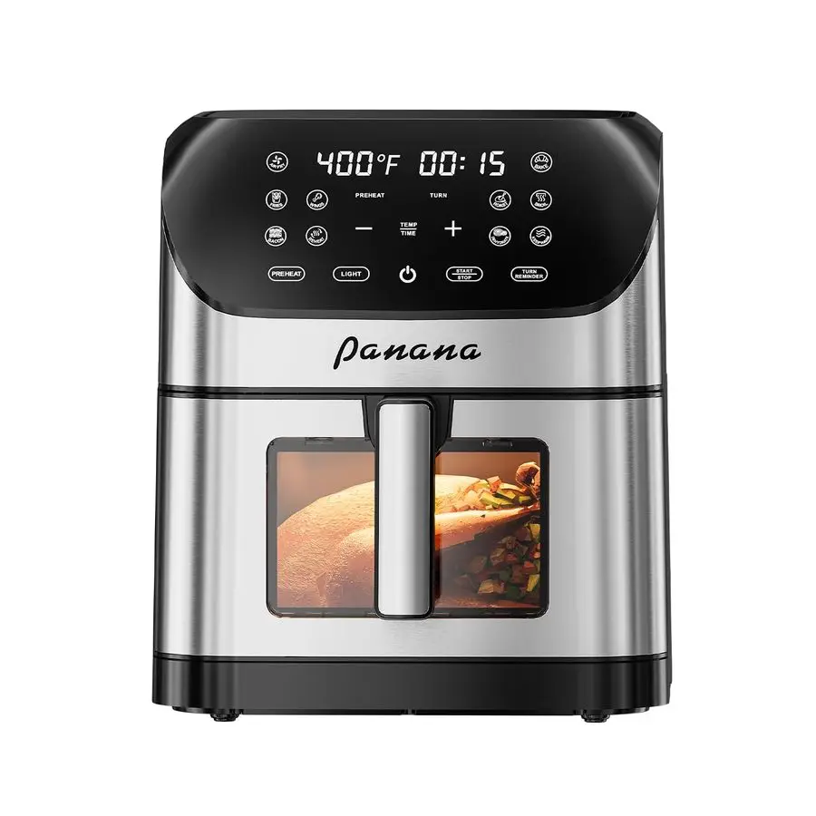 Freidora de aire de 8,5 cuartos para comidas rápidas y fáciles, freidora de aire compacta con 10 funciones preestablecidas, freidora de aire con ventana de fácil visualización, tiempo ajustable