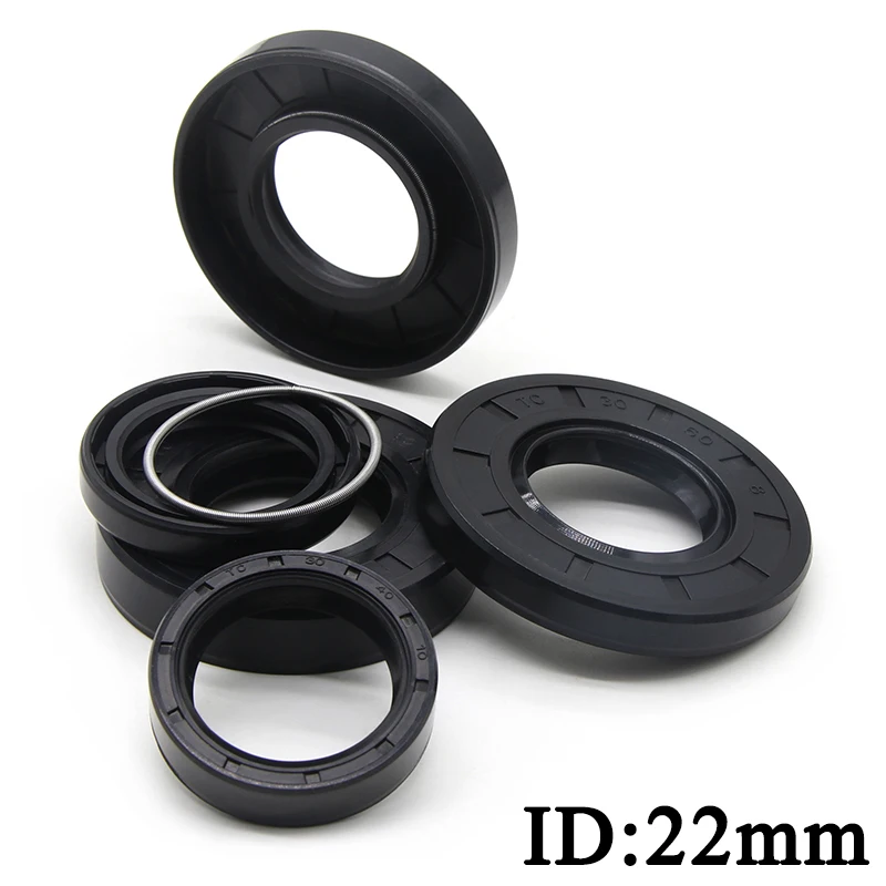 ID 22mm NBR Nitrile Rubber Shaft Oil Seal TC-22*32/35/38/40/42/45/47/48/50/52*5/7/8/10 Nitrile Double Lip Oil Seal