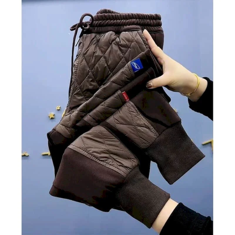 Spodnie haremowe dla kobiet spodnie w stylu vintage koreańska moda Casual zimowe pikowane zagęszczone spodnie dresowe latarniowe Trend odzież damska