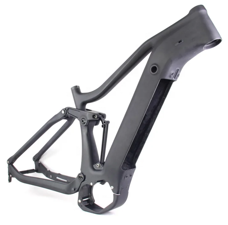 5 Plus Full Suspension E-Bike Frame, carbon fiber material, mid motor compatible, bicycle parts tire accessories, sturdy electri - view 2