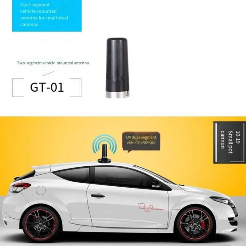 【today-buy】sma-male-for-mobile-transceiver-compatible-mini-steel-cannon-radio-antenna-uv-dual-band-short-gain-144mhz-430mhz-blac