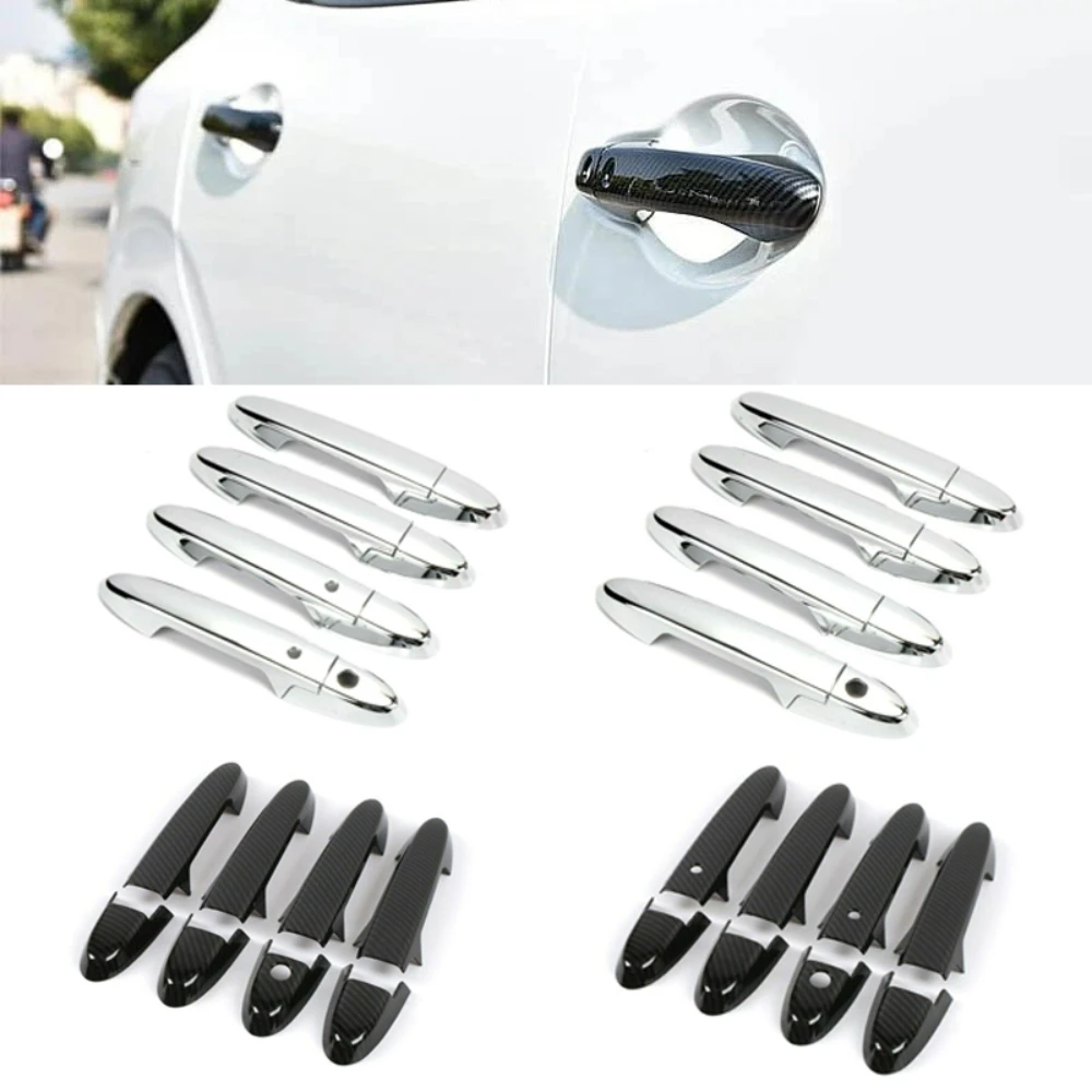 

8x хромированная внешняя дверная ручка автомобиля из углеродного волокна, рамка, панель, отделка для Honda City GM GN 2014-2025, наклейка из АБС-пластика, декор, стиль