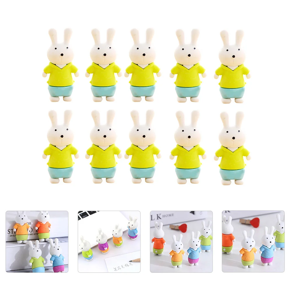 16 Pcs Kids Erasers Rabbit Used Korean Version Cartoon Student Mini for Classroom