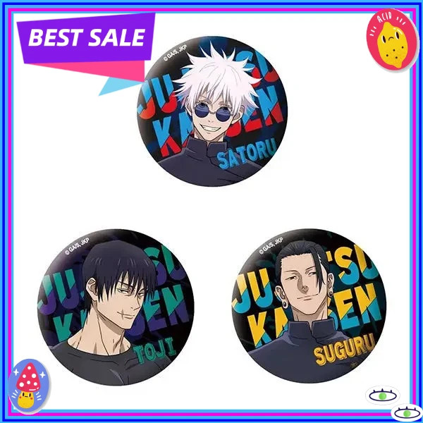

Anime Jujutsu Kaisen Badge Set Gojo Satoru Geto Suguru Fushiguro Toji Metal Enamel Brooch Cute Halloween Xmas Gift Collection