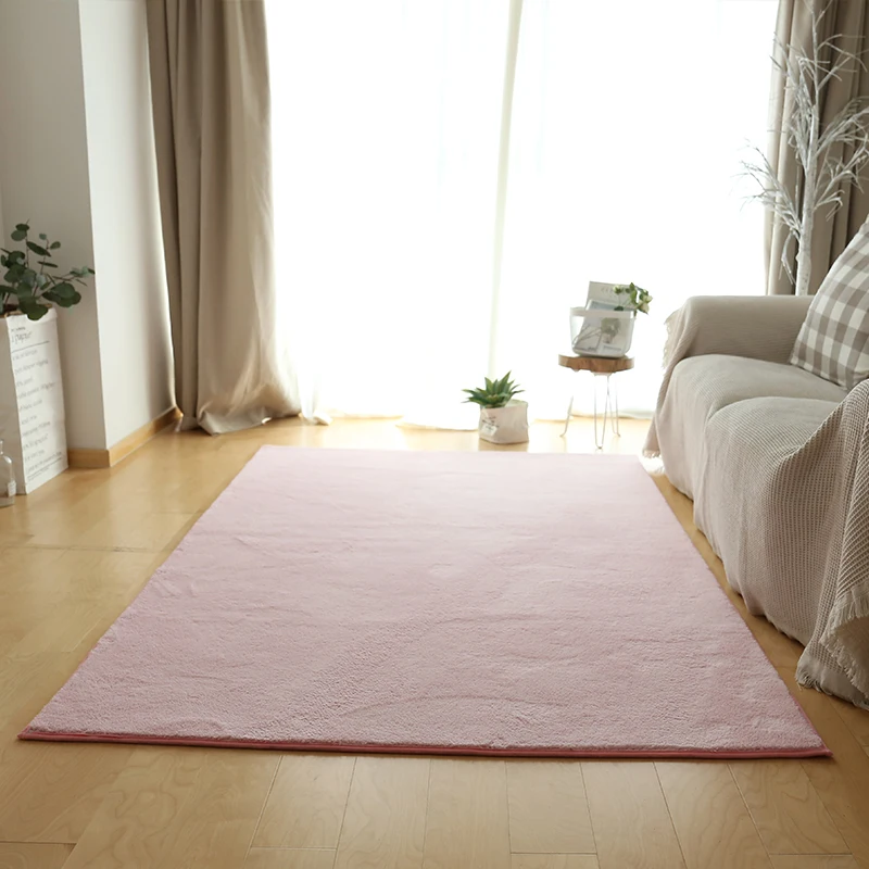Cream Style Bedroom Decor Plush Carpet Large Area Carpets for Living Room Thick Anti-slip Lounge Floor Mat Fluffy Soft Study Rug
