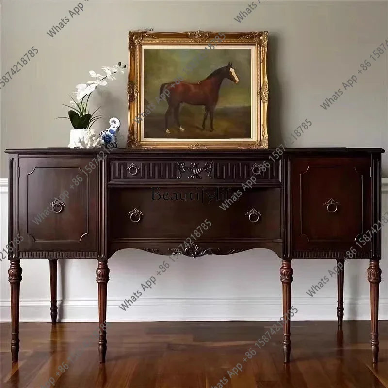 

Z LAmerican rural solid wood porch cabinet entrance foyer retro old dining side locker