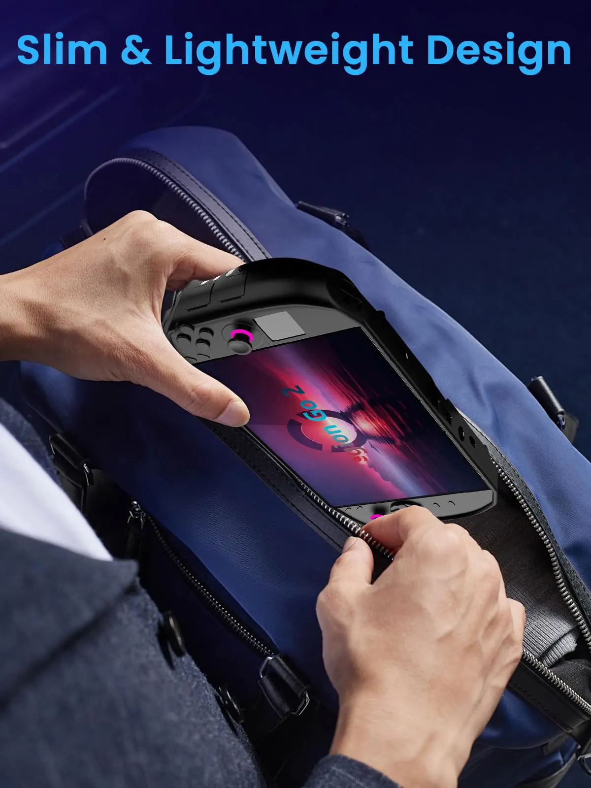حافظة حماية محمولة من مادة البولي يوريثان الحراري لهاتف Lenovo Legion GO 2، غطاء حماية مضاد للسقوط ومضاد للصدمات لجهاز Legion GO مع حامل