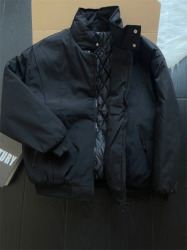 

Thiened American Sle Outdoor Pilot Jaet Men's Winter Warm Harington Cotton Coat Outerwear Long Sve Zipper Closure