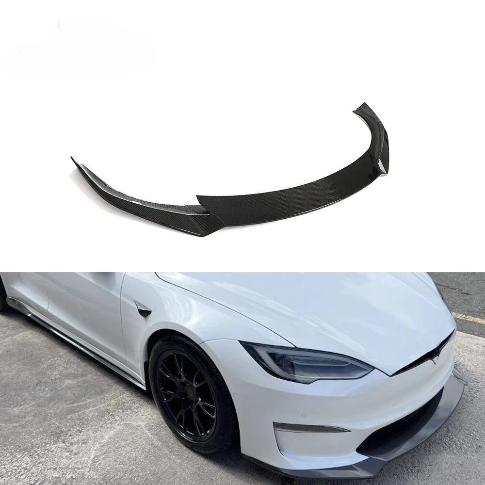 

Model S Real Carbon Fiber Front Bumper Lip Splitter for Tesla Model S Sedan 4 Door 2021 2023