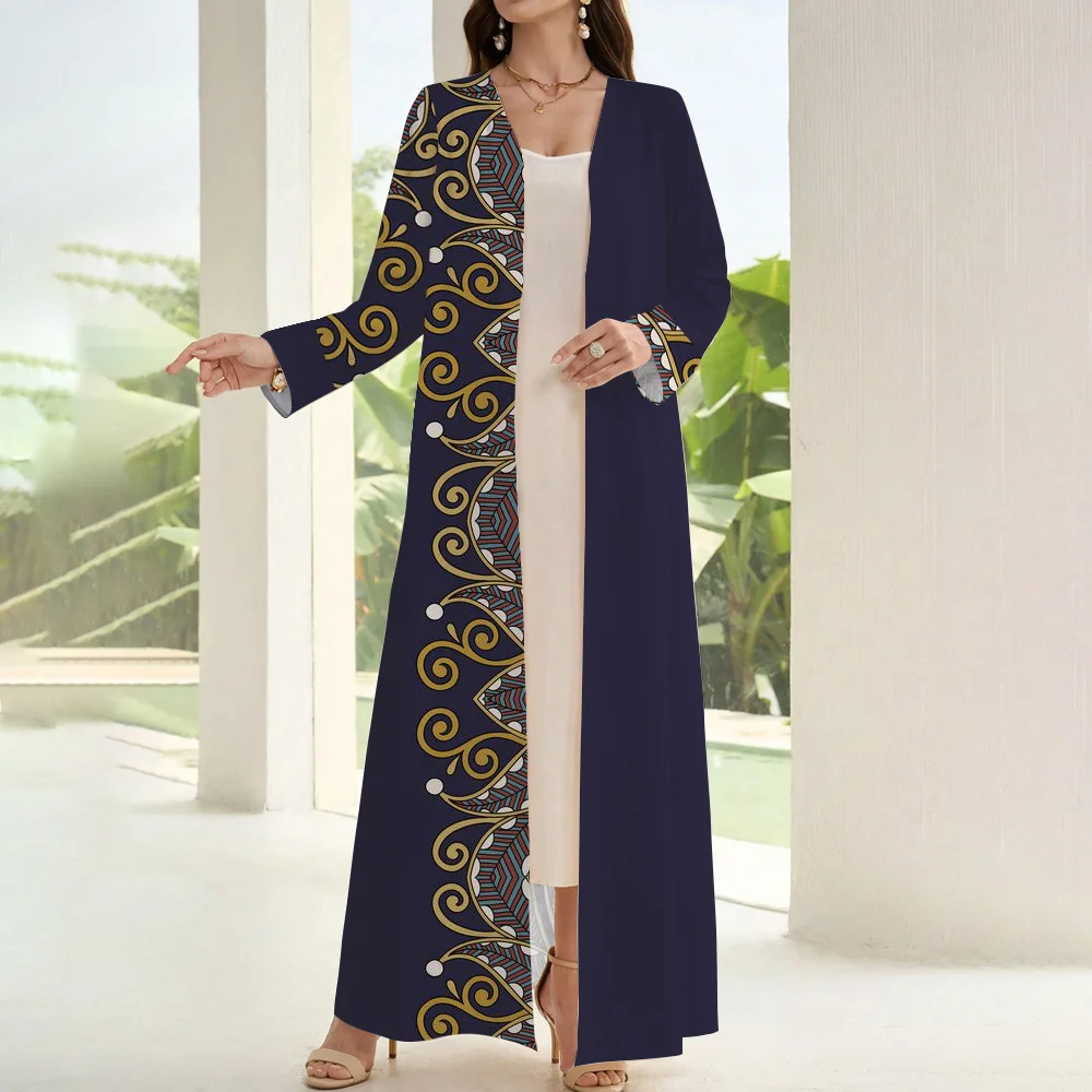 Demure Women\'s Muslim Abaya Two Pieces Open Kimono Ramadan Abaya Long Sleeve Maxi Dress Islamic Dubai Turkey Kaftans Moroccan