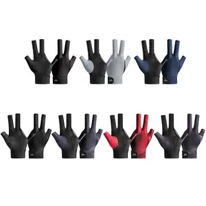 Open Finger Billiard Gloves Breathable Polyester Snooker Pool Gloves Antiskid Smooth Soft Portable Reusable Training Accessories