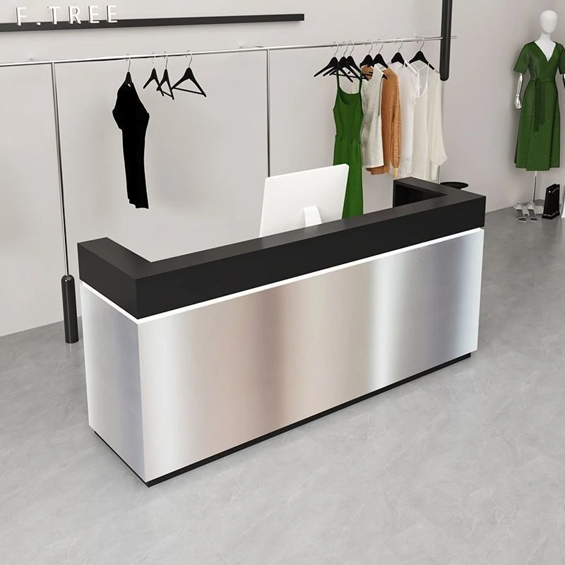 Small Stainless Steel Reception Desks Beauty Salon Card Reception Desks Room Inside Office Furniture Banco Reception ZY40JDT