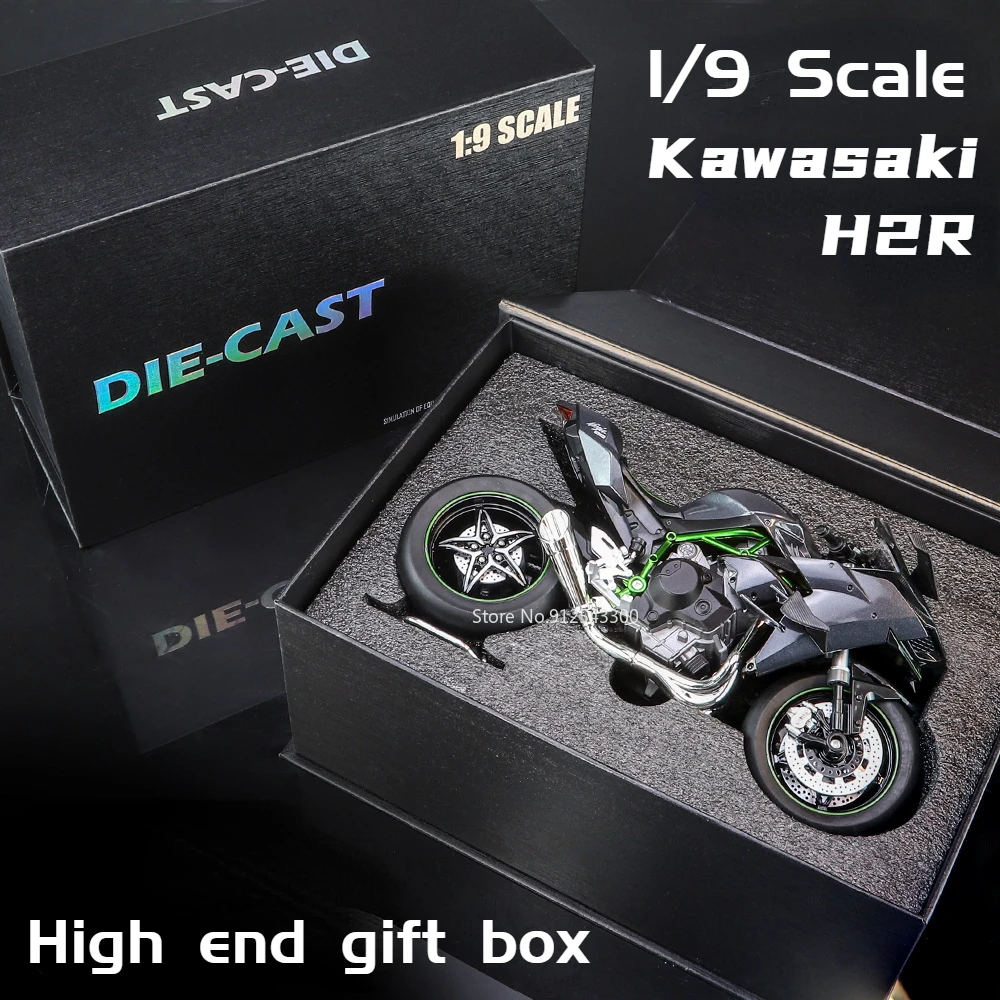 1/9 Kawasaki H2r S1000RR High End Gift Box Version Toy Motorcycle Model Alloy Diecast Simulation Scale Model Toys for Boys Gifts