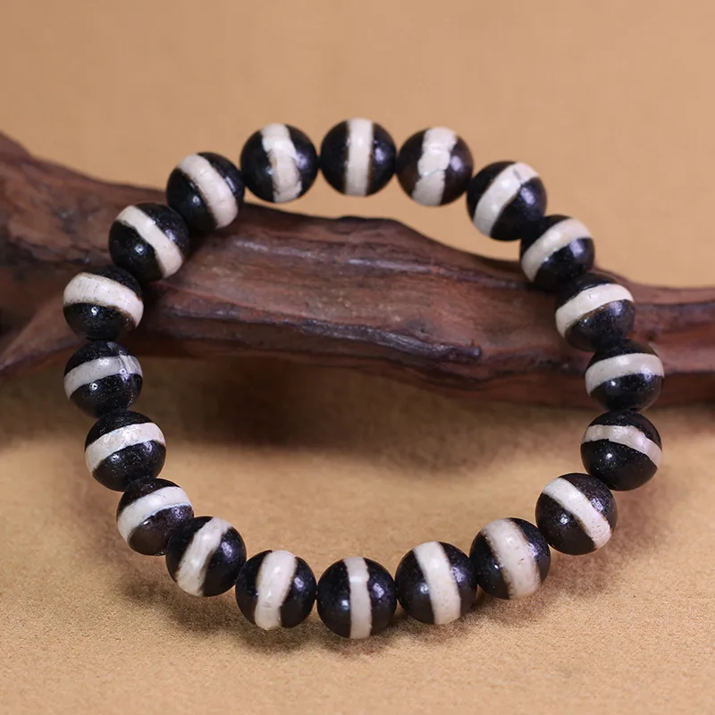 5A grade natural Tibetan genuine old mine stone agate first-linePharmacist bead bracelet chain, approximately 10x10