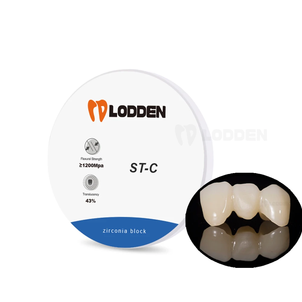 Lodden Lab CAD CAM Dental Prosthetic Materials Color Zirconia Blocks Posterior Anterior Crown 5-7 Unit Bridges Full Arch Product