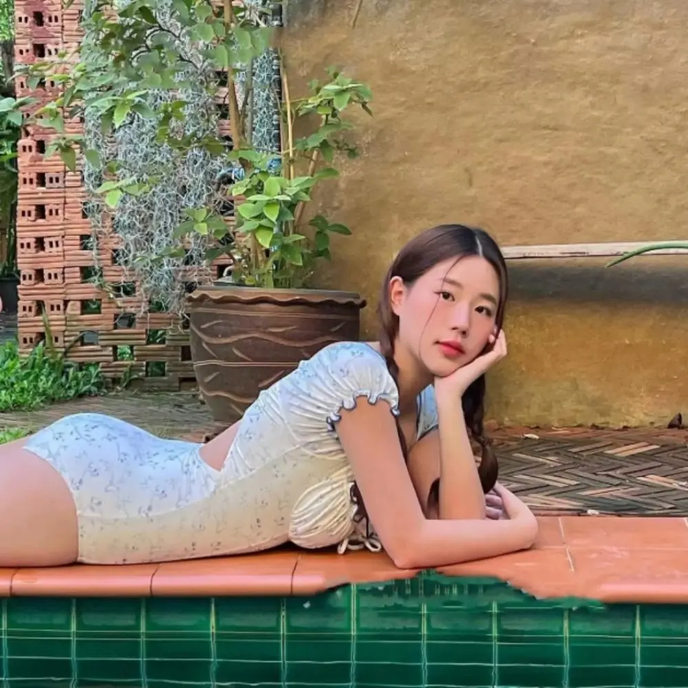 

Тонкий купальный костюм с рюшами и принтом в виде сердца, купальный костюм в горошек, пляжная одежда с мягкой подкладкой и шнурком для плавания