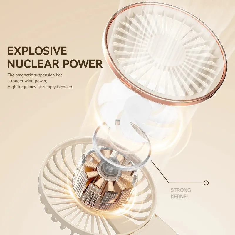 New Neck Digital Display Handheld Student Outdoor Portable USB Charging Fan Desktop Aromatreatment Small Fan