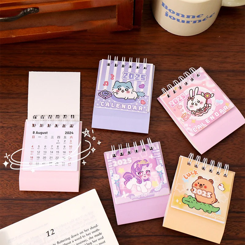 2025 Small Calendar Student Desktop Cute Mini Small Desk Calendar Creative Small Gift Desk Ornament Student Accessories