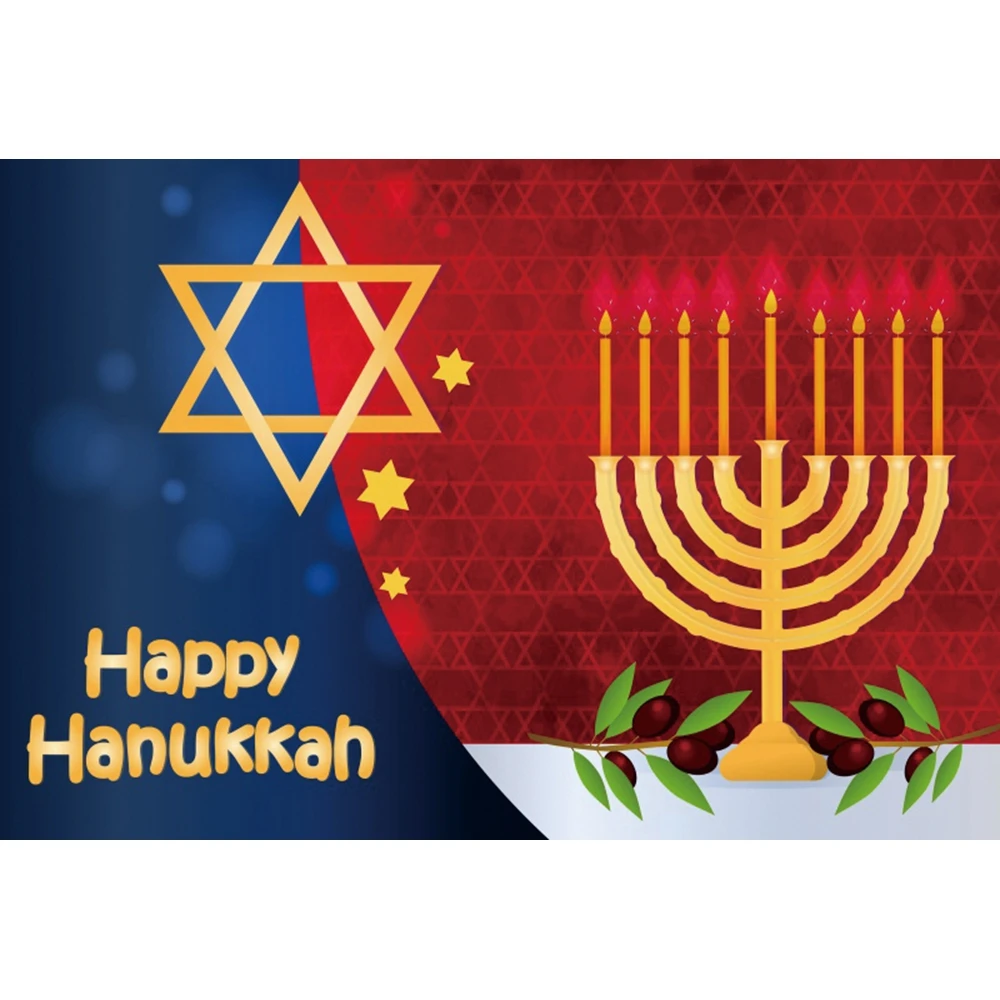 Judaism Happy Hanukkah Backdrop Jewish Jesus Passover Candlestick Party Decor Photographic Background Photography Photo Studio