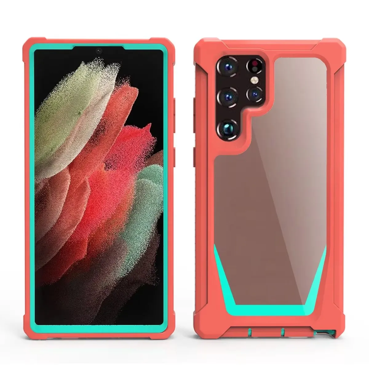 For Samsung Galaxy S25 S24 S23 S22 S21 Ultra Plus 5G S20 Note 20 10 Cover Anti-Fall Shield Air-bag Clear Shell Fundas Armor Cas