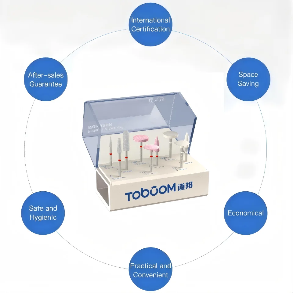 

Toboom Extraoral Porcelain Polishing Kit Aluminum Oxide Diamond Finishing System Porcelain Crowns and Bridges Laboratory