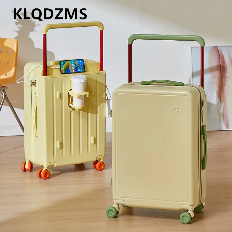 KLQDZMS USB Charging Luggage 20 Inches ABS + PC Boarding Box 24