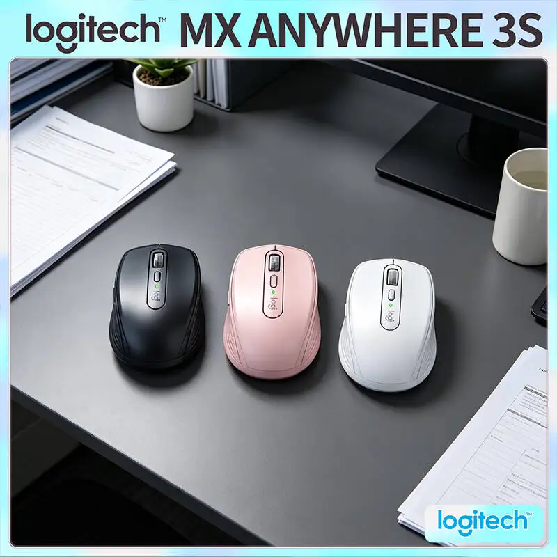 Logitech MX Anywhere 3S Productivity Mouse - 8K DPI Glass Tracking, MagSpeed Scroll, Silent Click, USB-C Fast Charge for Work
