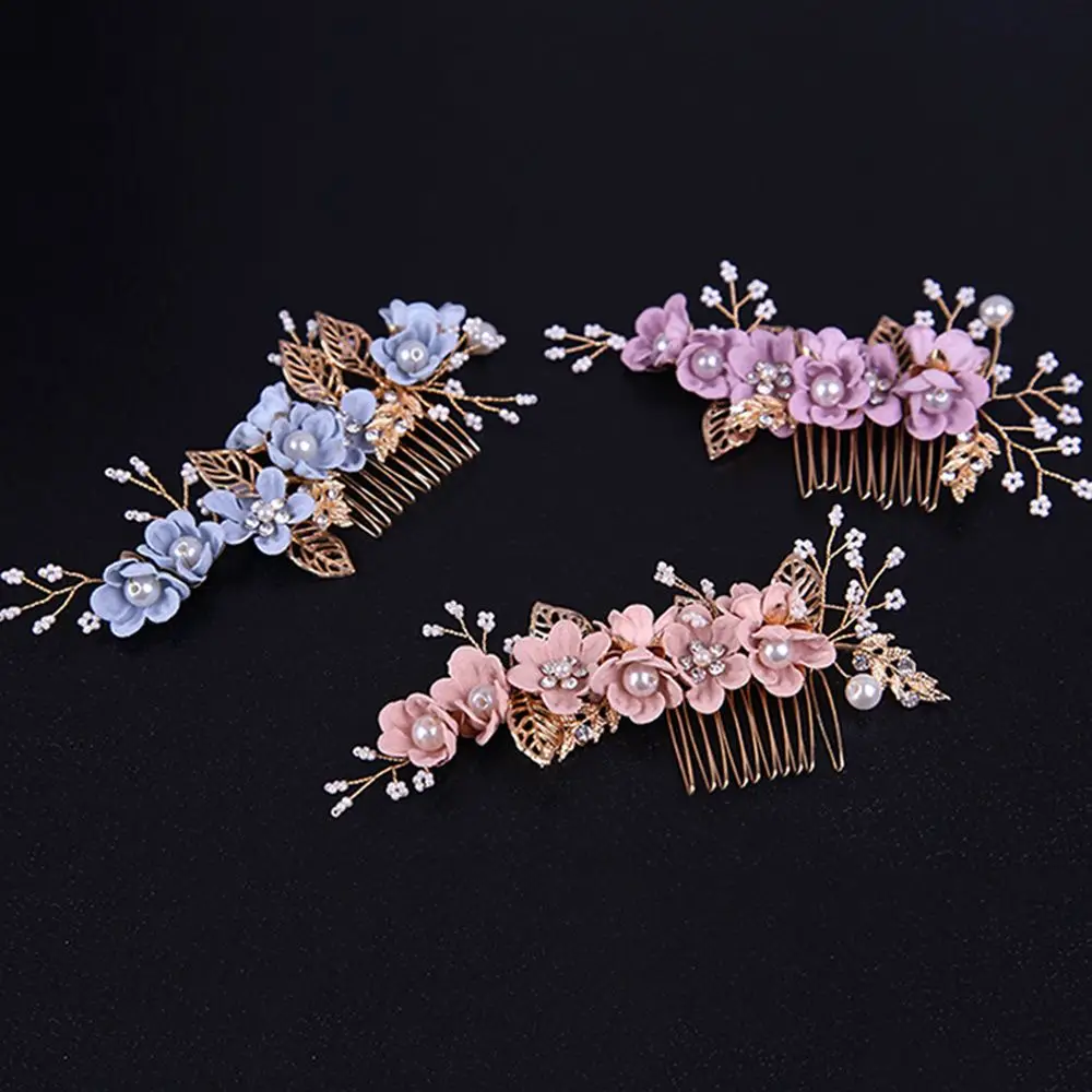 Luxury Fashion Bridal Handmade Disk Hair Comb Flower Hair Jewelry Bridal Hair Accessories Wedding Headwear Hair Comb