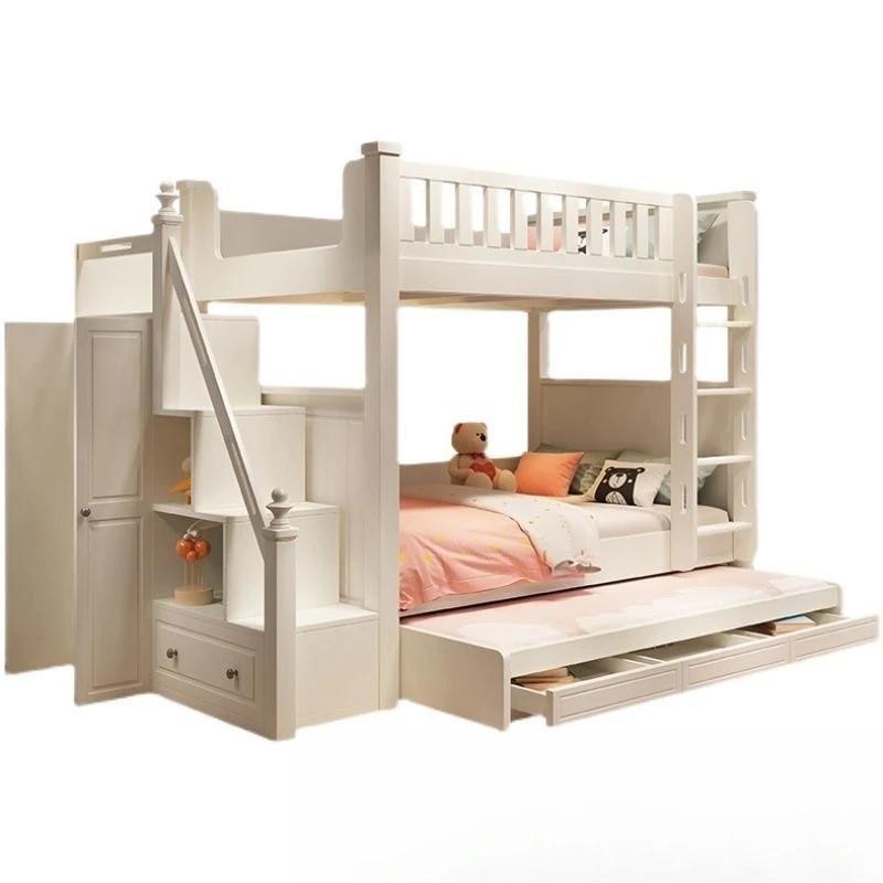 

Children get on and off the bed Adult two-layer bed Princess High and low Bunk Solid wood column Bunk