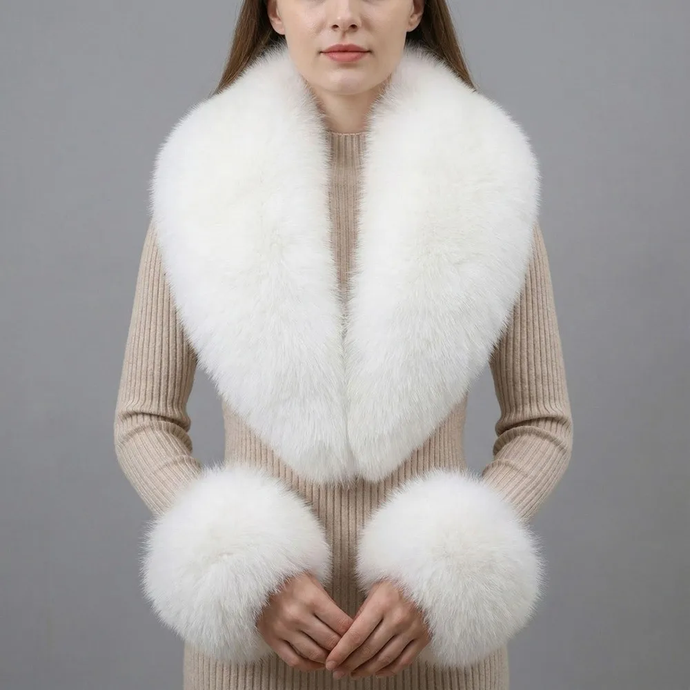 versatile-warm-texture-faux-fur-scarf-shawl-soft-touch-detachable-collar-cuffs-set-fluffy-comfortable-neck-warmer-women