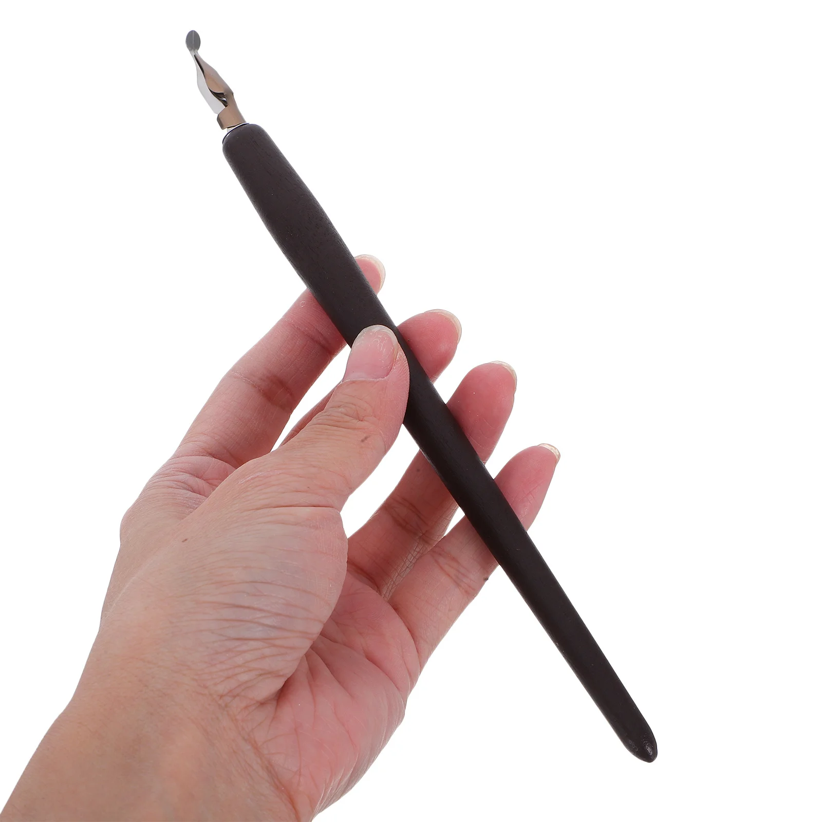 

5 Pcs Fountain Pen Calligraphy Painting Pens Wooden Dark Brown Artist Tools Kit