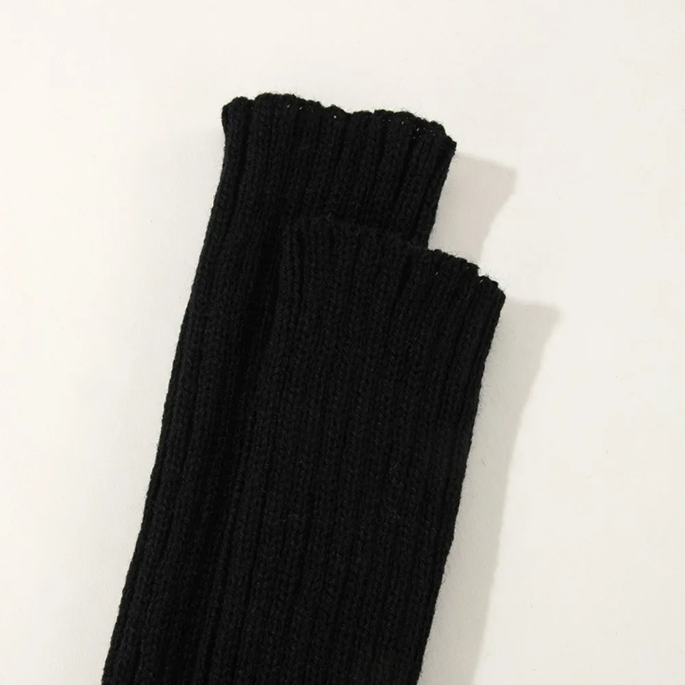 Durable Knitted Fingerless Gloves Soft Lolita Style Winter Arm Warmer Long Gothic Mittens